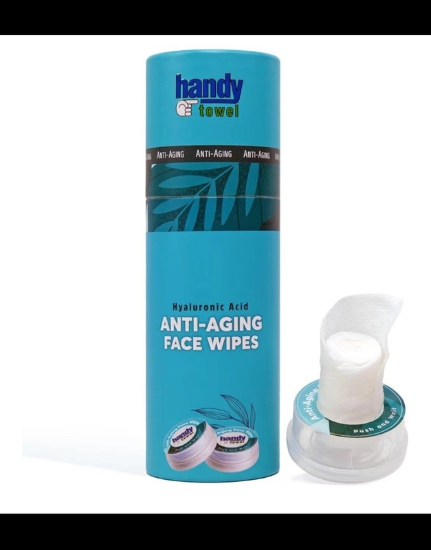 Handy Towel Anti-Aging Facial Care Wipes,Purifying Nourishing Face NEW-8pcs