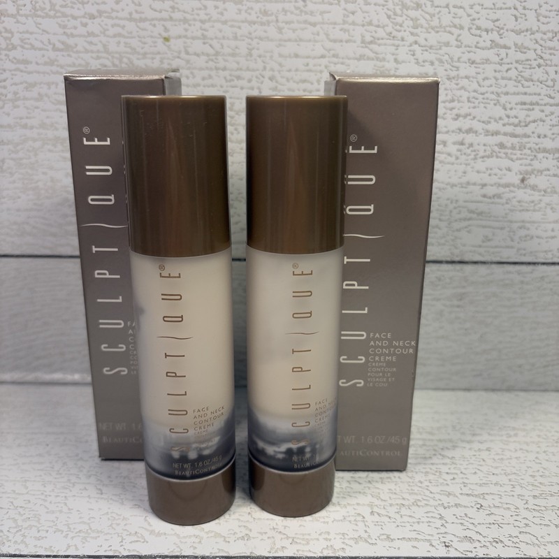 Lot Of 2- BeautiControl Sculptique Face & Neck Contour Creme 1.6 oz As Pictured