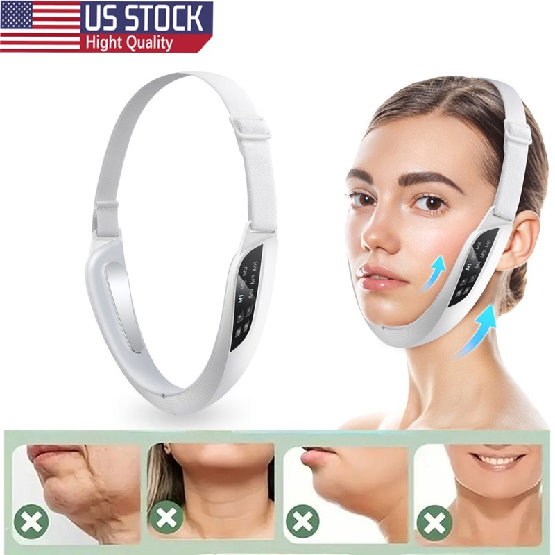 Facial Lifting Massager EMS Micro Current Face Slimming V Face Chin Belt Device