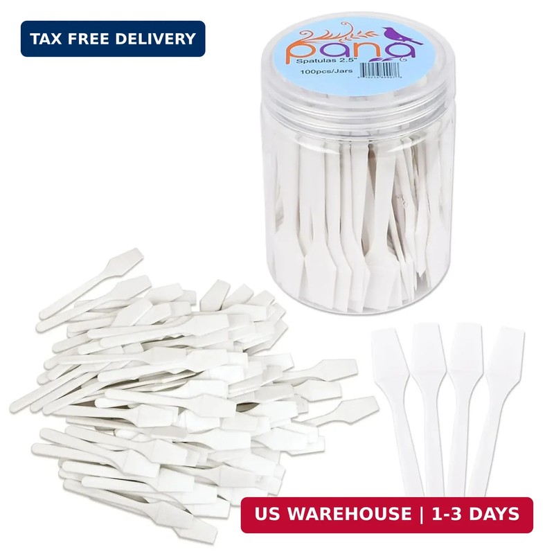 PANA 100pcs Brand Cosmetic Make Up Disposable Plastic 2.5&Prime; Spatulas Skin Care Fa