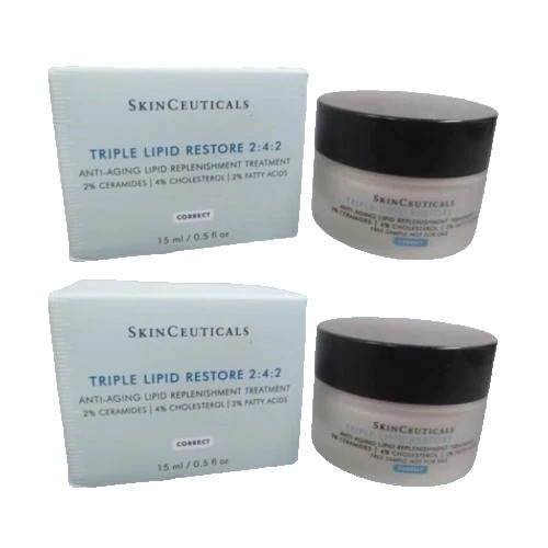 SKINCEUTICALS TRIPLE LIPID RESTORE 2:4:2 LIPID TREATMENT 0.5 OZ BOXED LOT OF 2*