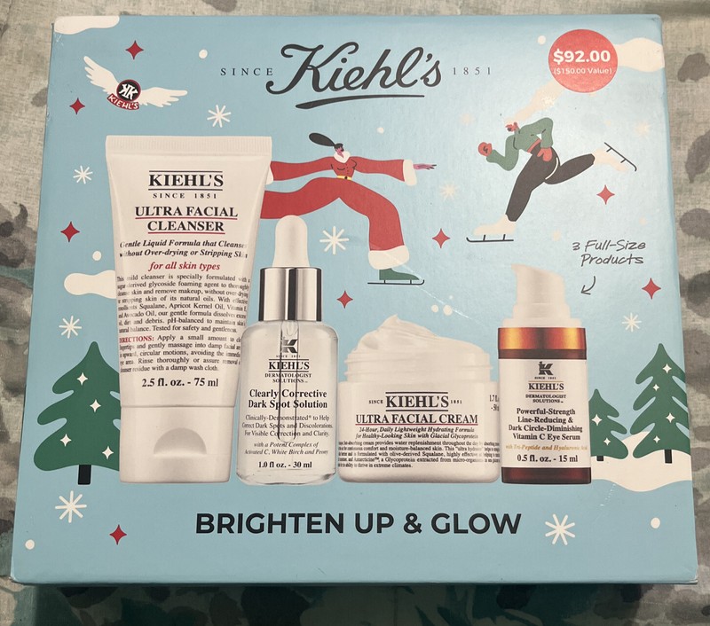 Kiehl’s X Marylou Favre Brighten Up & Glow 4 Piece Set Full Size New
