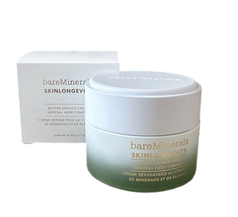 bareMinerals Face Moisturizer 1.7 Oz Skin Longevity Butter Drench Cream New