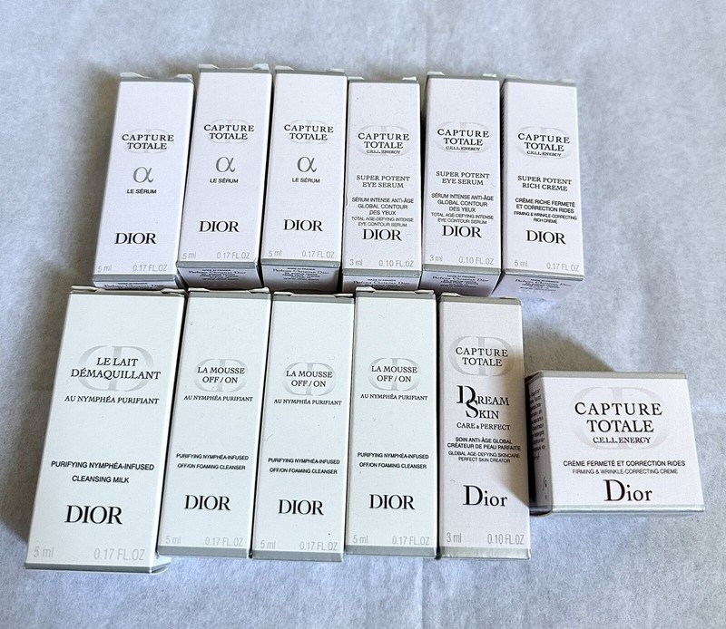 12PC DIOR Capture Totale/Super Potent EYE Serum/Foaming Cleanser Skincare Lot