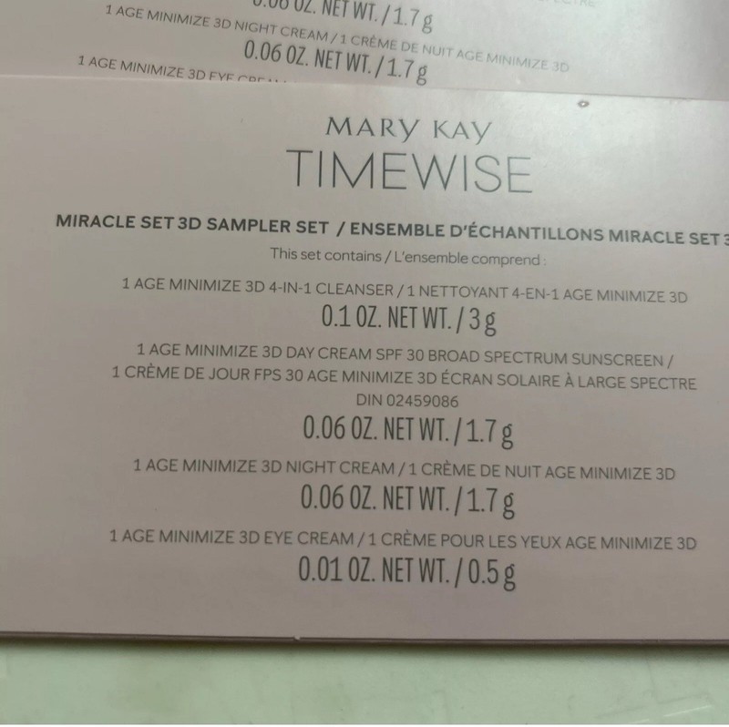 2 Mary Kay Timewise Miracle 3D Sampler Sets Combo to Oily Purse -Travel Card 🥰 gallery