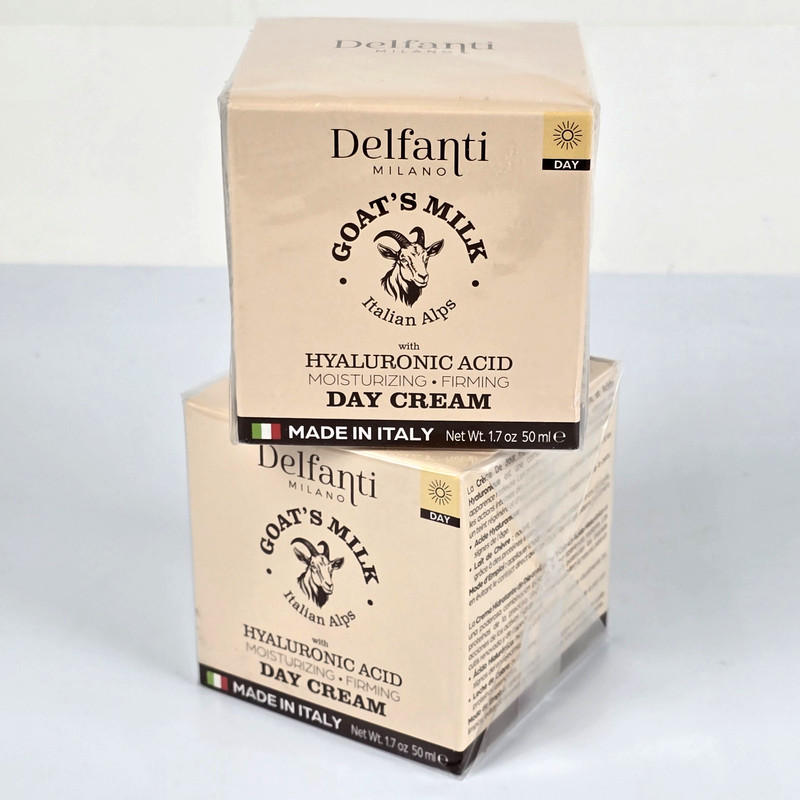 Delfanti Milano Goat&rsquo;s Milk Day Cream with Hyaluronic Acid 1.7 oz ea. (Lot of 2)