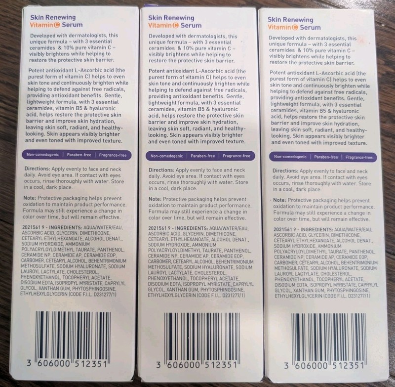 3-Pack CeraVe Skin Renewing Vitamin C Serum with Hyaluronic Acid - 1 FL Oz/30ml gallery