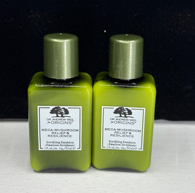 ORIGINS Mega Mushroom Relief Resilience Fortifying Emulsion 2 oz total [LOT OF 2