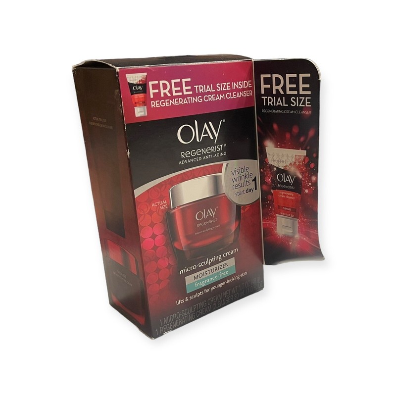 Olay Regenerist Micro-Sculpting Cream Moisturizer, 1.7 oz + Cleanser Trial 30mL
