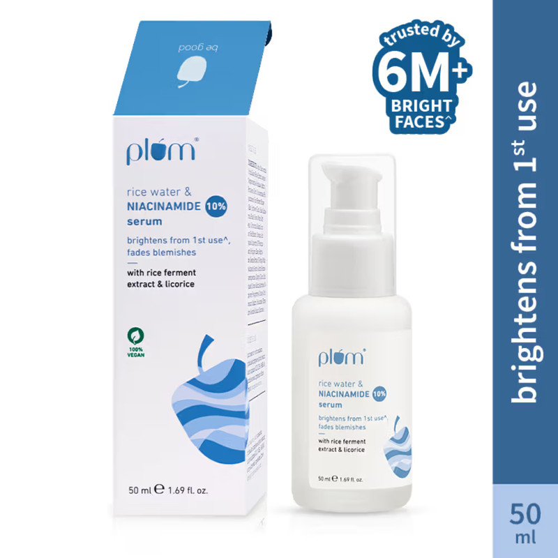 Plum 10% Niacinamide Brightening Face Serum With Rice Water (50ml)