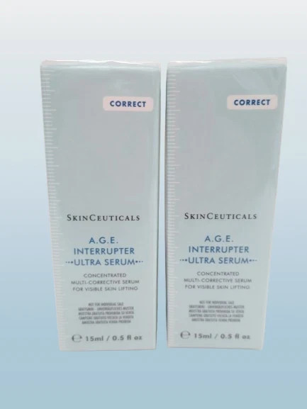 SKINCEUTICALS A.G.E. INTERRUPTER ULTRA SERUM 0.5 OZ BOXED & SEALED LOT OF 2