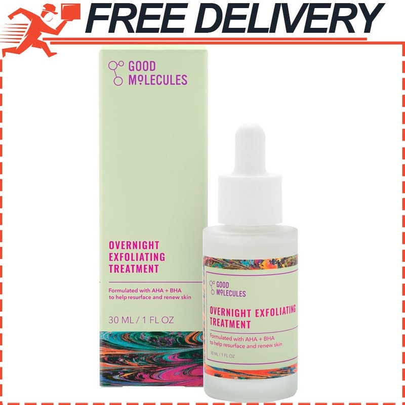 Good Molecules Overnight Exfoliating Treatment Facial Exfoliant with AHA 1oz