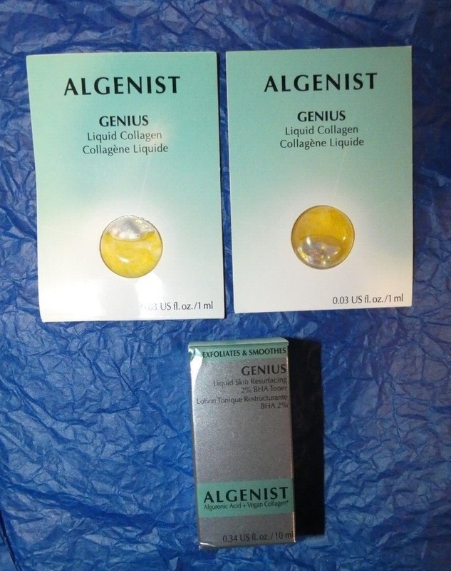 NEW ALGENIST Genius Liquid Skin Resurfacing 2% BHA Toner + 2 Collagen Samples