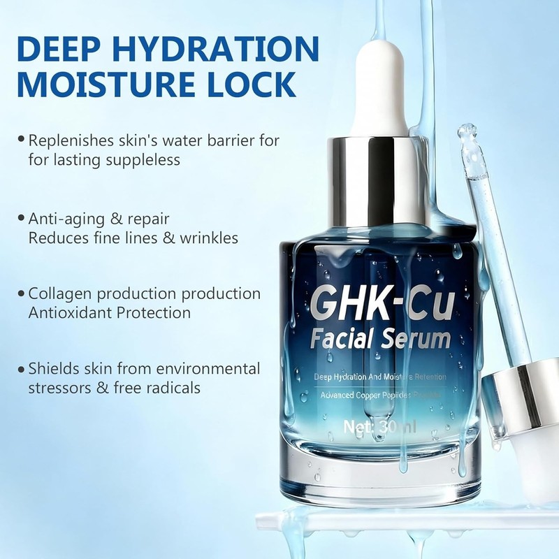 GHK-Cu Blue Copper Peptide Serum Anti Aging Firming Hydrating 30ml gallery