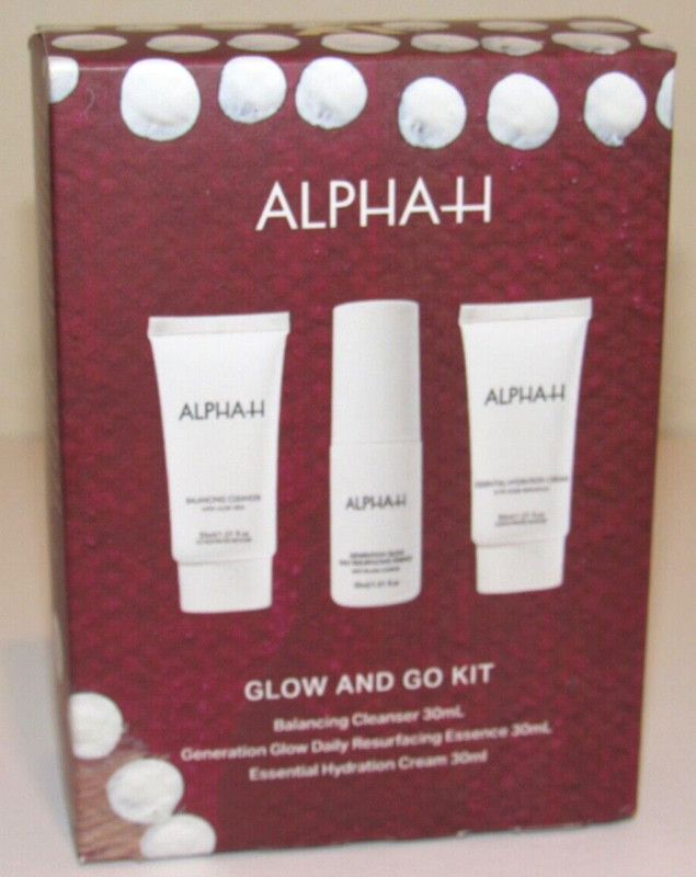 Alpha-H Glow And Go Kit Essential Hydration Cream Resurfacing Essence Cleanser