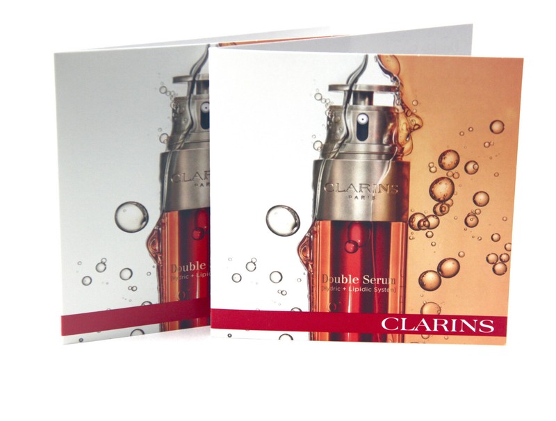 NEW CLARINS DOUBLE SERUM HYDRIC+LIPIDIC SYSTEM 2 X SAMPLE CARD SIZE – .9 ML EACH