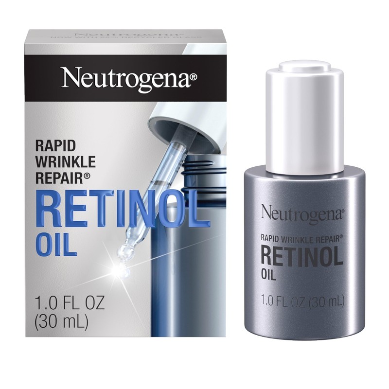 Neutrogena Rapid Wrinkle Repair Retinol Face Oil, 1 Fl Oz (Pack of 1), White