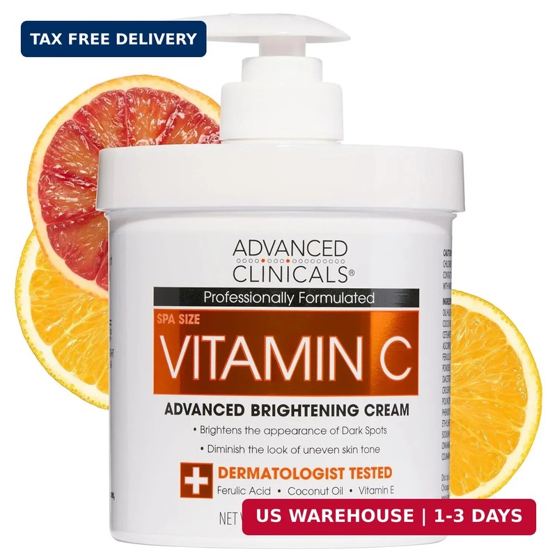 Advanced Clinicals Vitamin C Cream Visibly Brightening Body Lotion | Vitamin C M